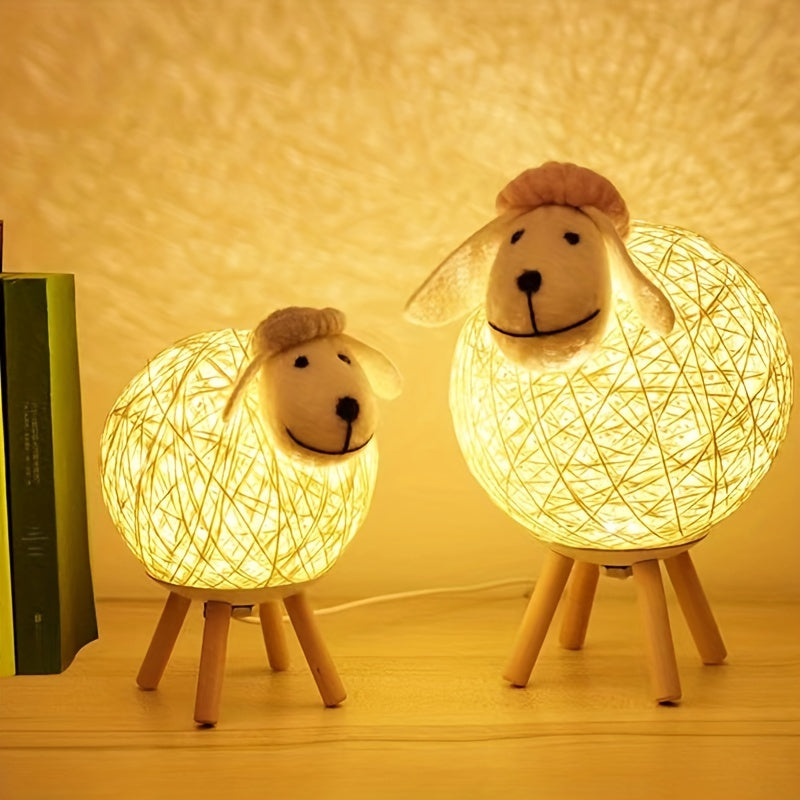 Charming Sheep-Shaped USB Night Light | Adjustable Brightness, Modern Art Decor for Living Room & Bedroom | Perfect Holiday, Birthday, & Christmas Gift - Battery Not Included FJORD