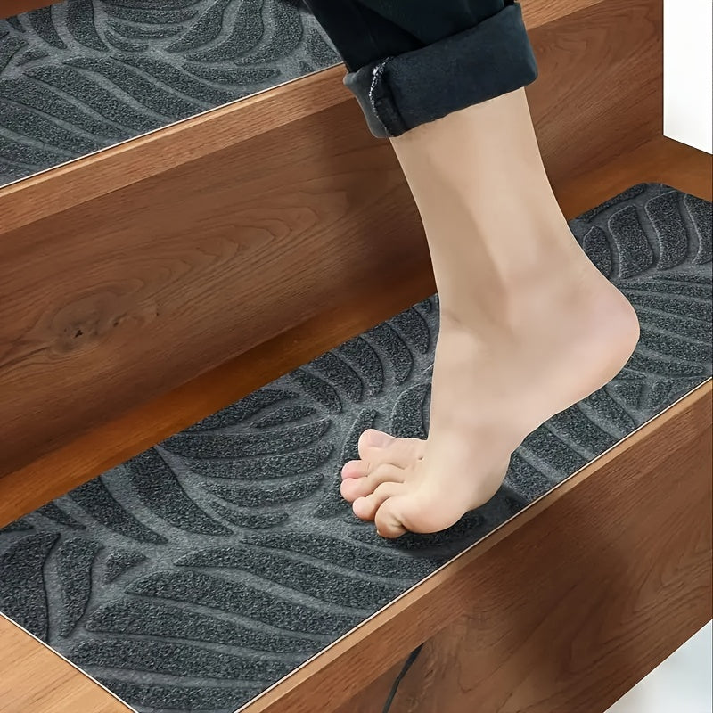 15 Pack Non-Slip Stair Treads 8"x30" Self-Adhesive, Washable Polyester Mats for Safe & Quiet Stairs - Ideal for Wood, Tile, Marble, Kids, and Pets