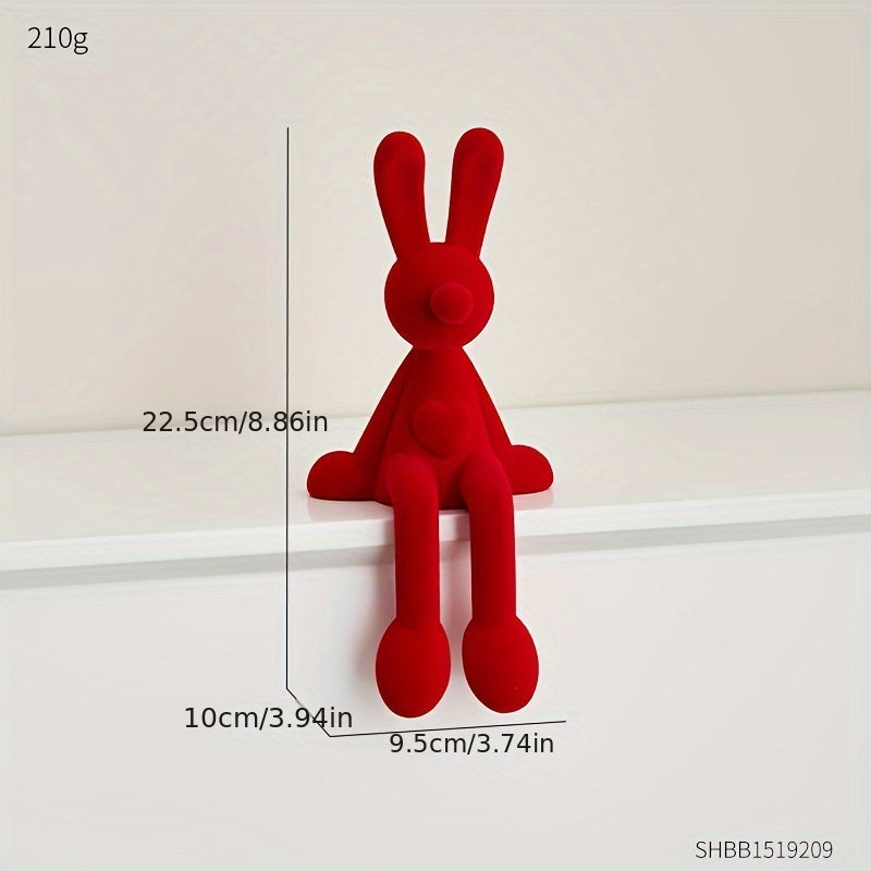 Abstract Sitting Rabbit Statue - Decorative Animal Sculpture for Desktop, Shelf, Living Room, or Office