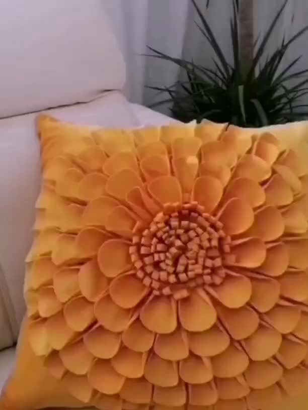 3D Flower Throw Pillow Cover – 18x18 Square, Soft & Washable Polyester, Decorative Cushion for Sofa, Bed, & Living Room – Multi-Color Options