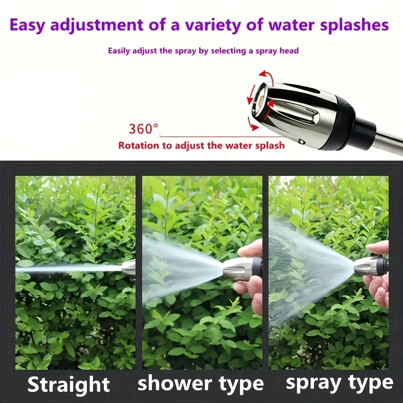 Portable High-Pressure Car Wash Spray Gun with Adjustable Wand – Multi-Function Garden Hose Nozzle for Auto & Pet Cleaning – Includes 3/4" & 1/2" Quick Connect Adapters – Durable Plastic Construction – Hand Wash Only FJORD