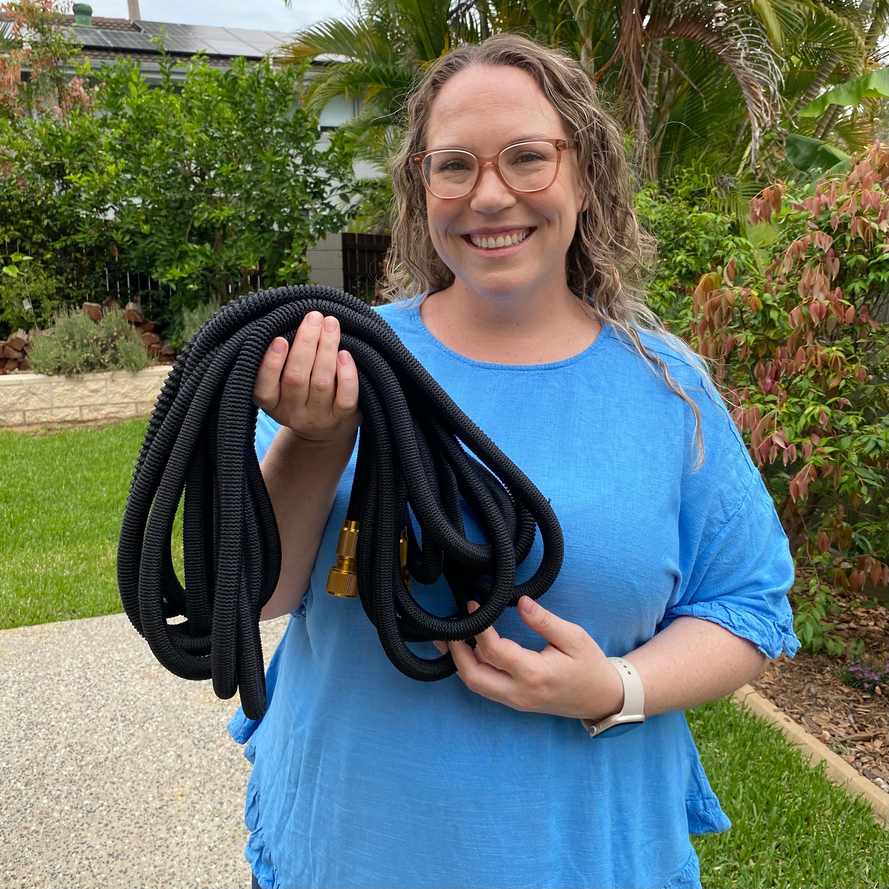 Expandable Kink-Free Garden Hose with 8 Spray Modes (30m) FJORD