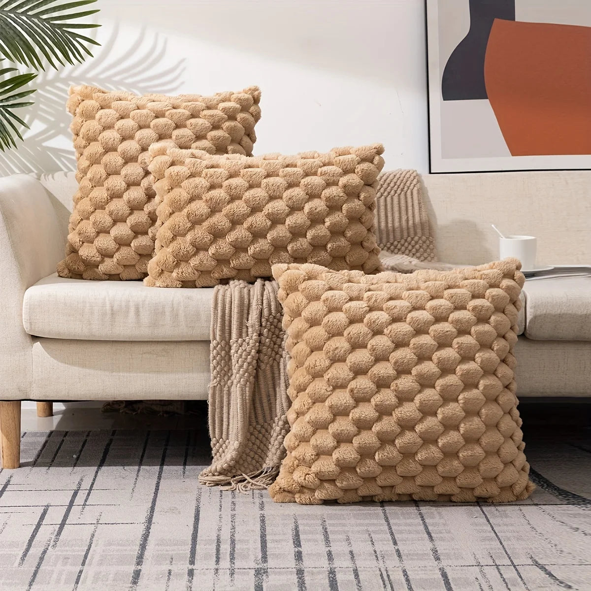 Cozy Knit Decorative Pillow Covers | Soft Modern Cushion Cases for Living Room Sofa | Stylish Throw Pillows