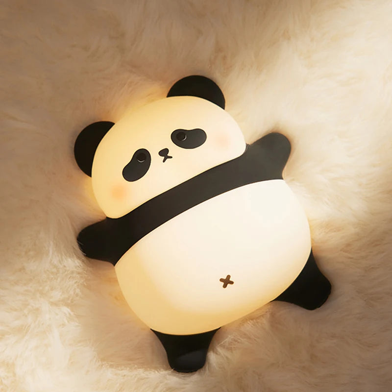 Panda LED Night Light | Cute Silicone Night Light USB Rechargeable Touch Night Lamp Bedroom