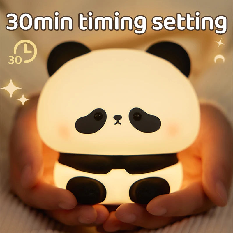Panda LED Night Light | Cute Silicone Night Light USB Rechargeable Touch Night Lamp Bedroom FJORD