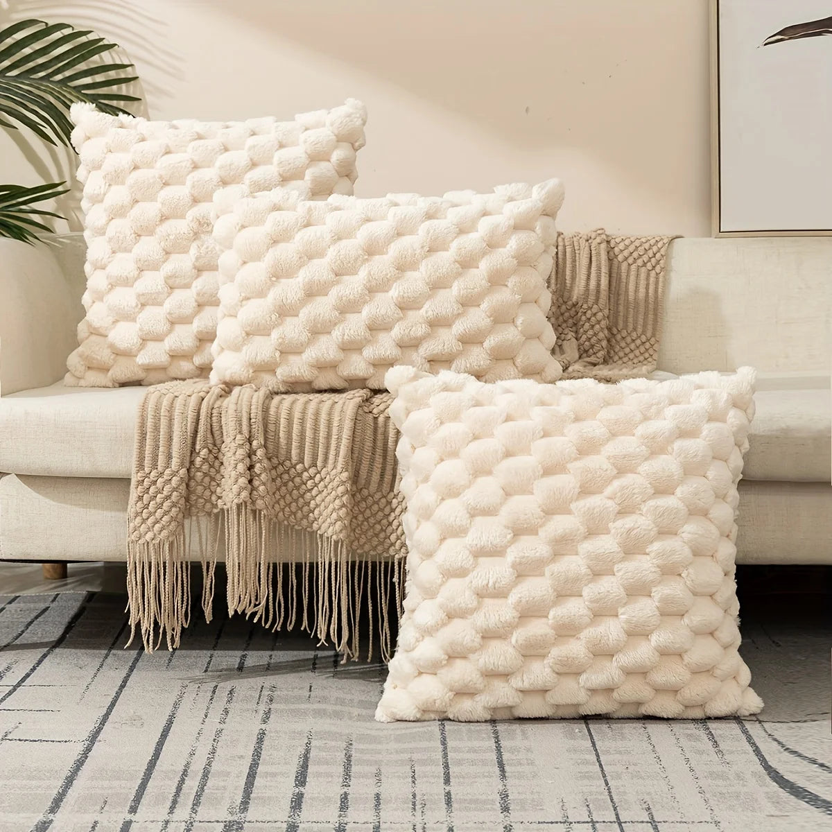 Cozy Knit Decorative Pillow Covers | Soft Modern Cushion Cases for Living Room Sofa | Stylish Throw Pillows