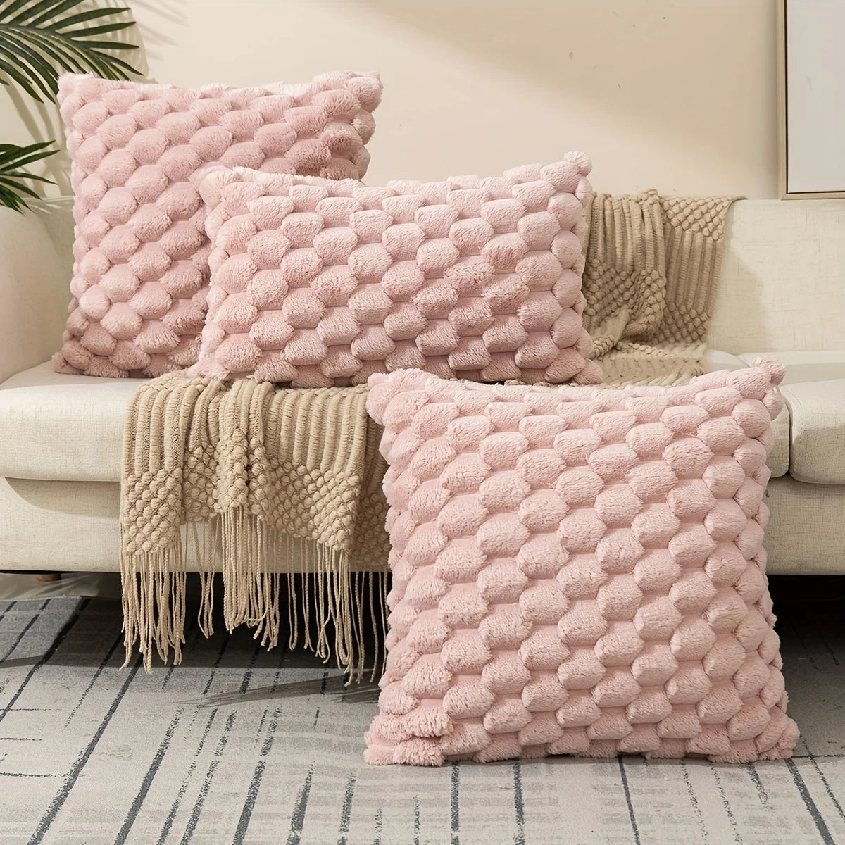 Cozy Knit Decorative Pillow Covers | Soft Modern Cushion Cases for Living Room Sofa | Stylish Throw Pillows