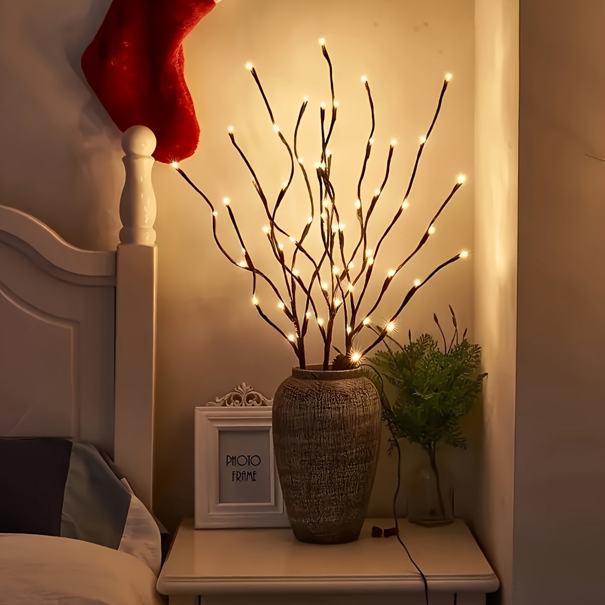 LED Battery-Powered Branch Lights | Indoor Decorative Lighting for Weddings, Restaurants, Parties, Birthdays, Christmas | Plastic Fairy Lights with Branch Design FJORD