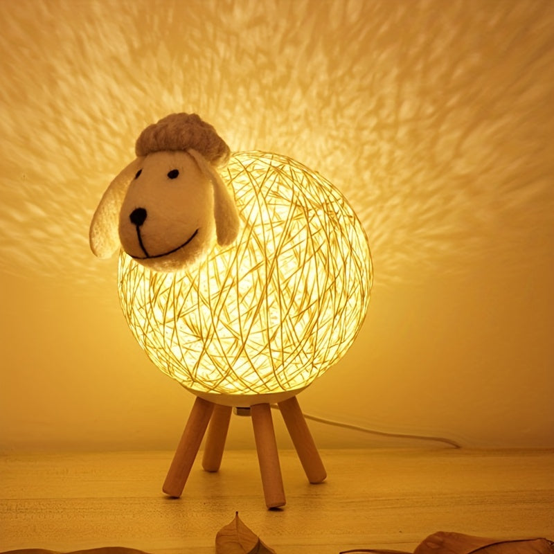 Charming Sheep-Shaped USB Night Light | Adjustable Brightness, Modern Art Decor for Living Room & Bedroom | Perfect Holiday, Birthday, & Christmas Gift - Battery Not Included FJORD