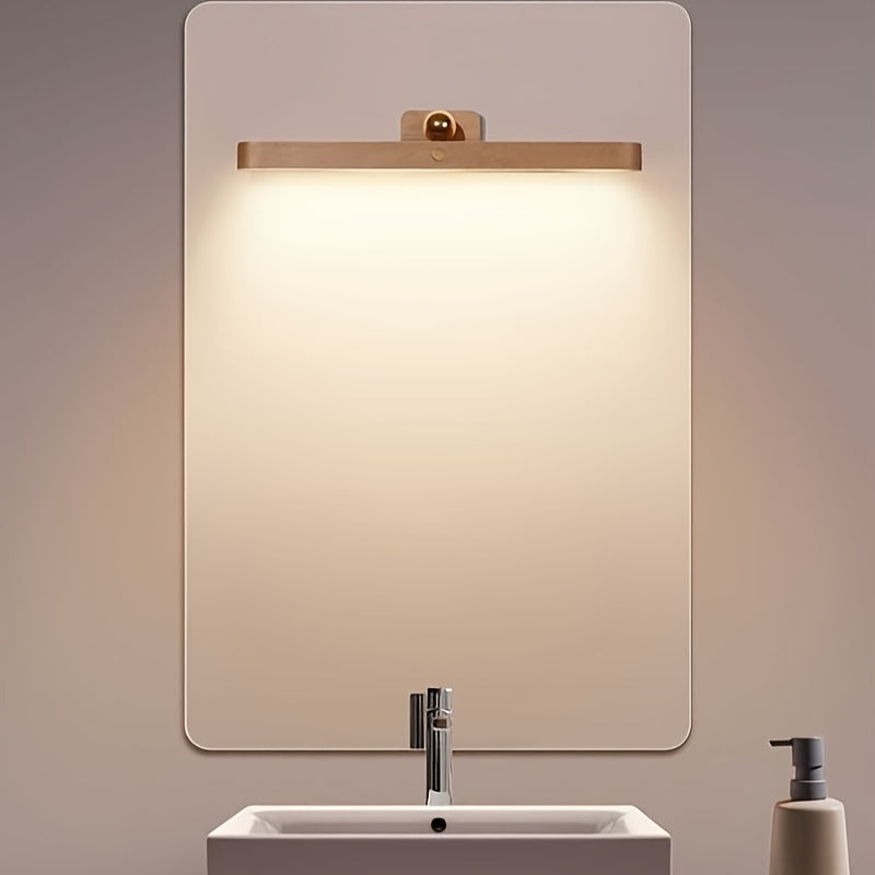 LED Vanity Mirror Light - Rechargeable, Battery Operated with 360° Adjustable Angle, 3 Dimming Speeds & USB Charging – Wireless Makeup Light with Timer for Bedroom & Living Room FJORD