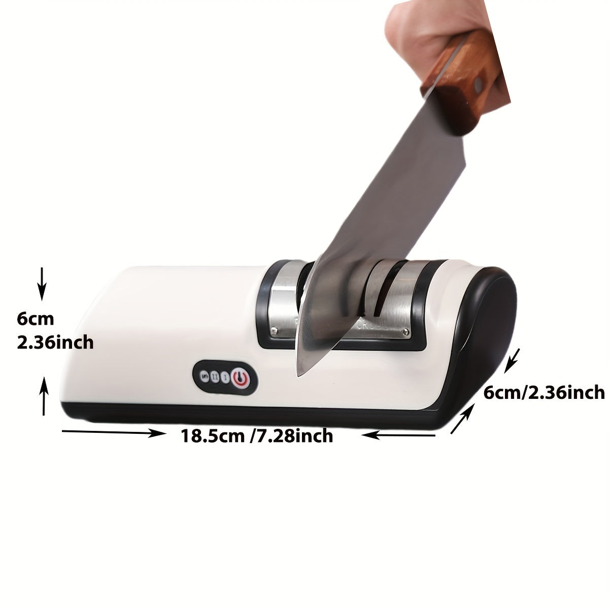 USB Rechargeable Electric Knife Sharpener | 2-Stage, Adjustable Speeds | For Chef & Kitchen Knives | Compatible with Ceramic & Steel Blades