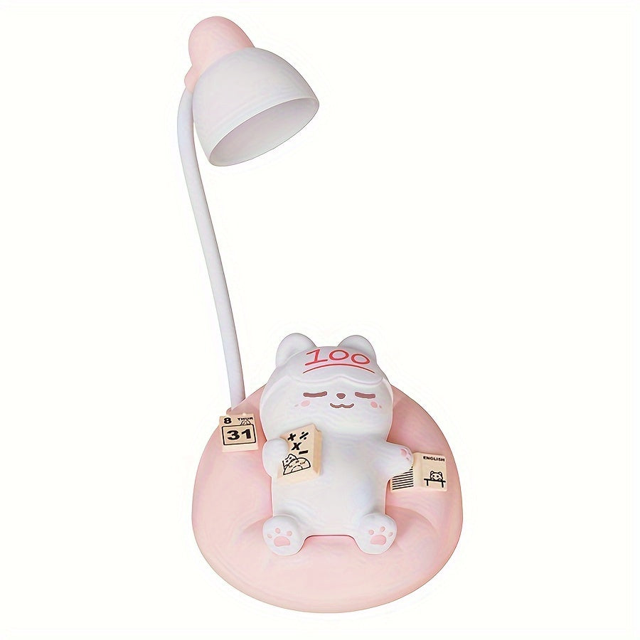 Soft Cat Night Light | 3 Brightness Levels | USB Rechargeable Table Lamp for Bedroom, Office & Dorm Decor FJORD