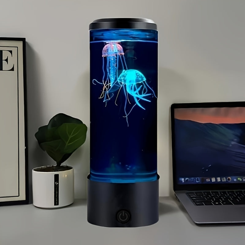 Mesmerizing Jellyfish LED Night Light - USB Powered Lamp with Remote, Multicolor Glow for Bedroom, Kids & Relaxation FJORD