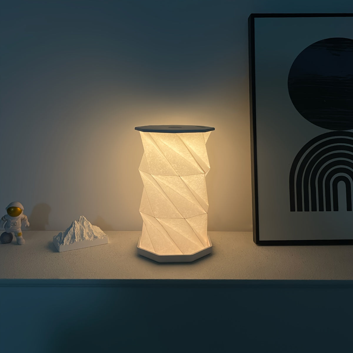 Vintage Wooden Folding Table Lamp - Portable, Stepless Dimming, USB Rechargeable FJORD