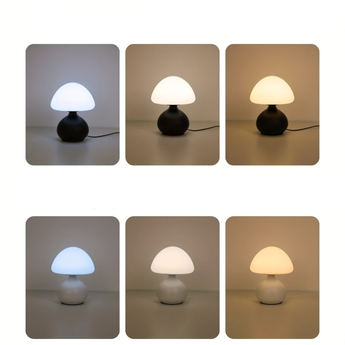 Modern Mushroom Table Lamp - Soft, Warm Lighting | USB Powered | Ideal for Cozy Bedrooms, Living Rooms & Home Offices FJORD