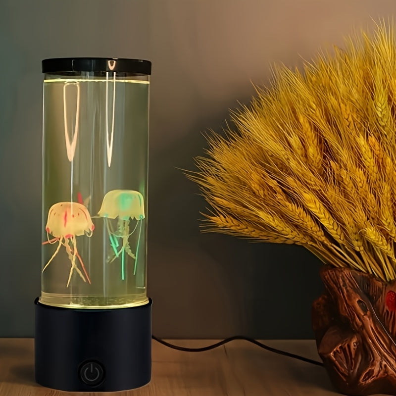 Mesmerizing Jellyfish LED Night Light - USB Powered Lamp with Remote, Multicolor Glow for Bedroom, Kids & Relaxation FJORD