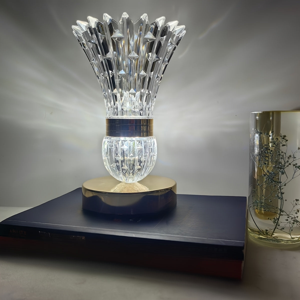 DIY Vase Table Lamp, LED Rechargeable Touch Dimmable Flower Lamp, USB Night Light for Bedroom, Living Room & Office Decor FJORD