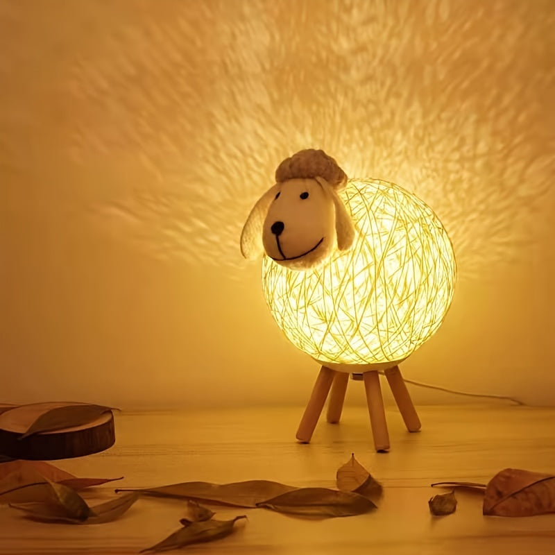 Charming Sheep-Shaped USB Night Light | Adjustable Brightness, Modern Art Decor for Living Room & Bedroom | Perfect Holiday, Birthday, & Christmas Gift - Battery Not Included FJORD