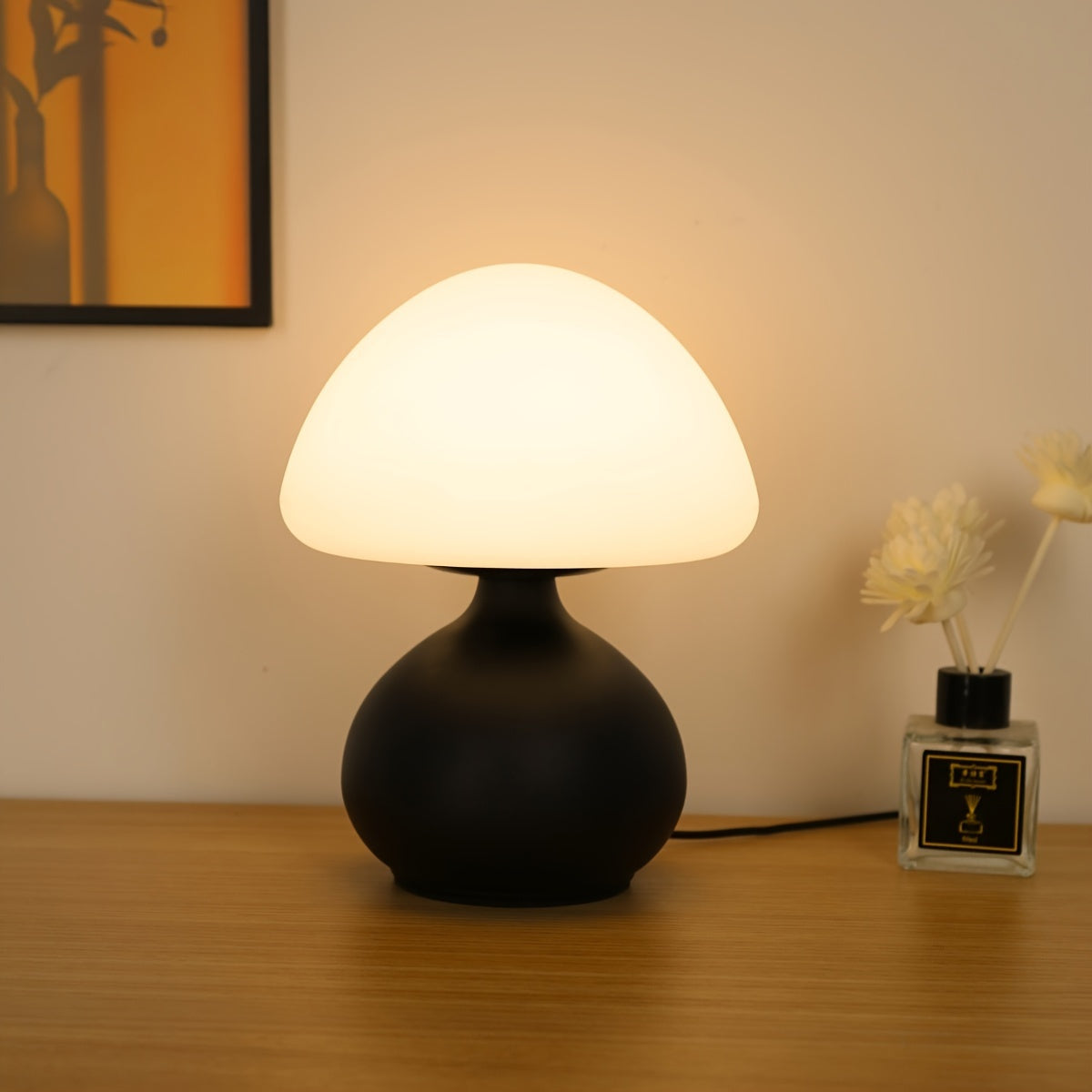 Modern Mushroom Table Lamp - Soft, Warm Lighting | USB Powered | Ideal for Cozy Bedrooms, Living Rooms & Home Offices FJORD