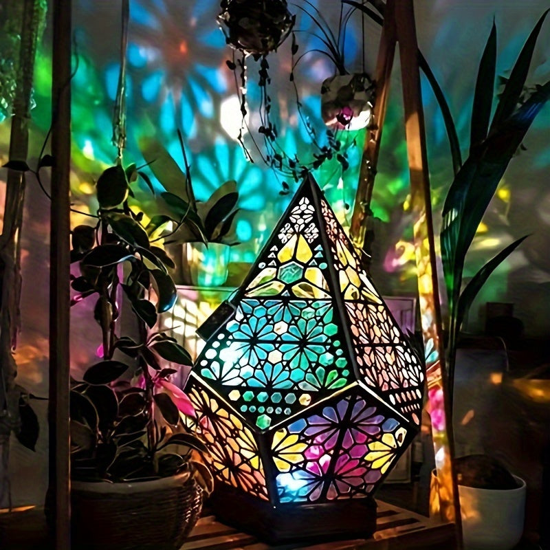 Modern Wooden Starry Sky Table Lamp | USB Powered, Adjustable Lighting with Button Control | Plastic Shade, No Battery | Perfect for Home & Kitchen Decor FJORD