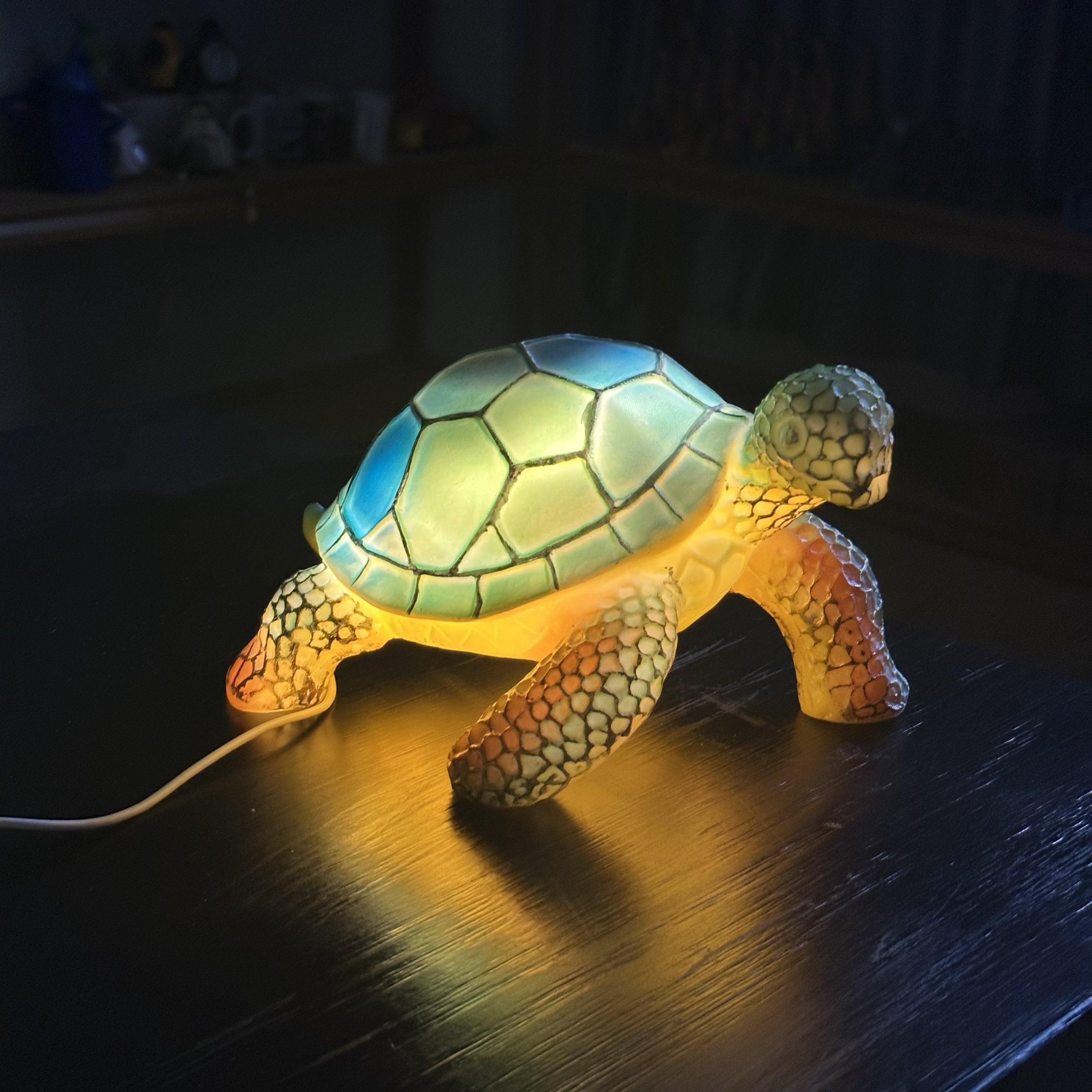 Charming Turtle LED Lamp - Cute Resin Animal Night Light with USB Plug, Perfect for Kids Bedroom, Desk, & Home Decor – Ideal Gift for Christmas & Special Occasions