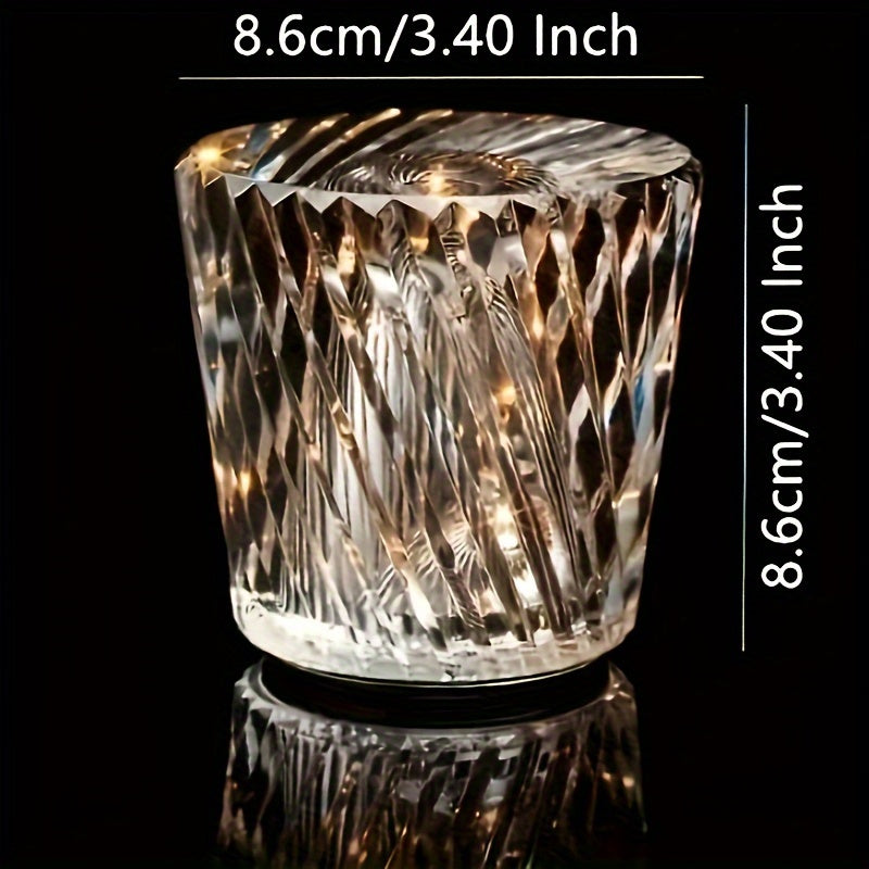 Modern Striped Crystal Table Lamp | Adjustable Brightness, USB Rechargeable | Perfect Christmas Gift FJORD