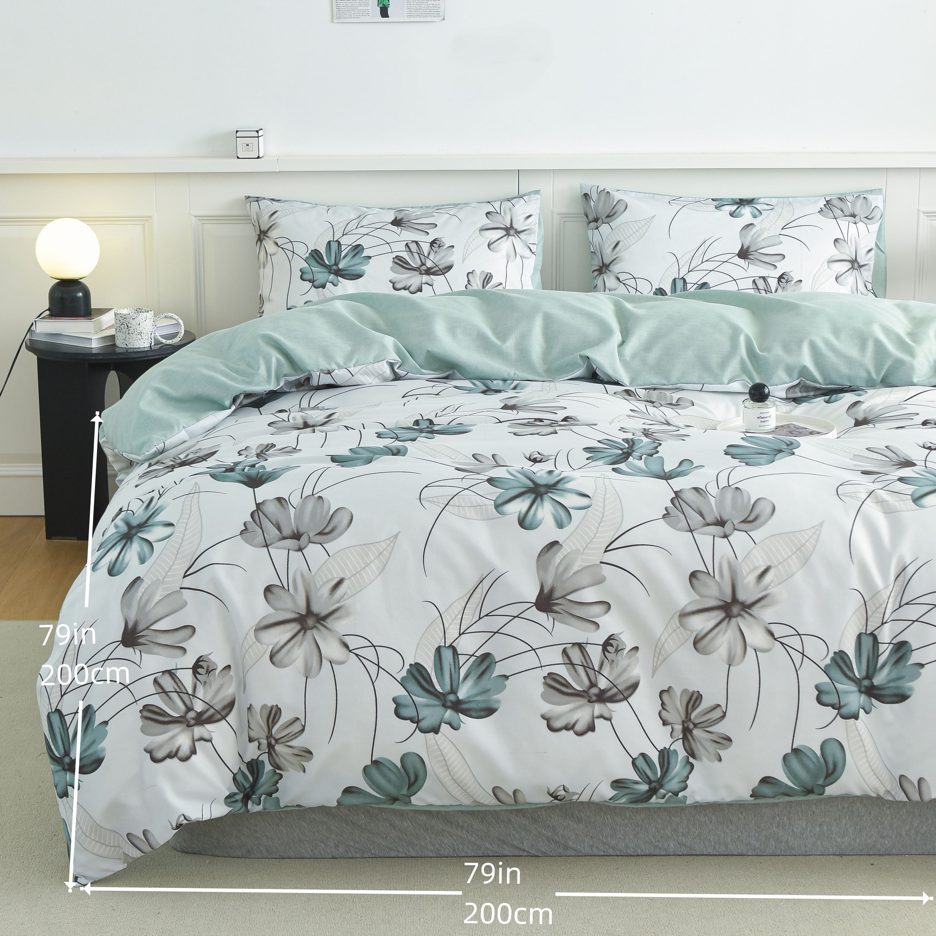 3-Piece Flower Print Duvet Cover Set – Soft and Comfortable Bedding for Bedroom