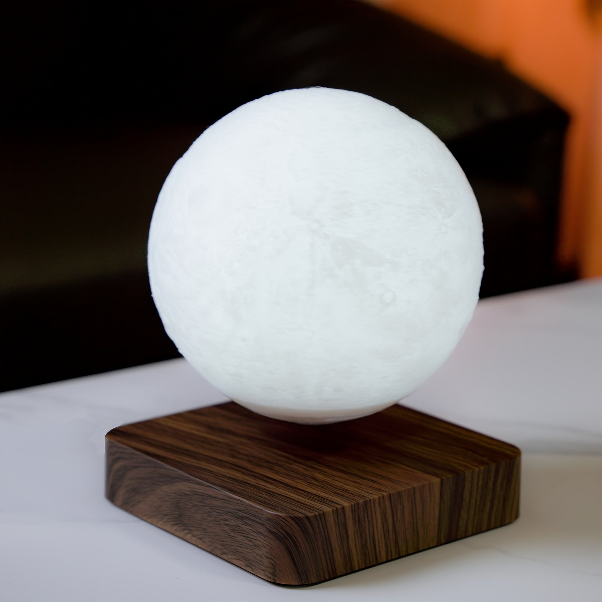 Levitating Moon Lamp - Wireless Magnetic Floating LED Light, Rotating Table Lamp with 3 Lighting Modes for Home, Office, and Bedroom Décor FJORD