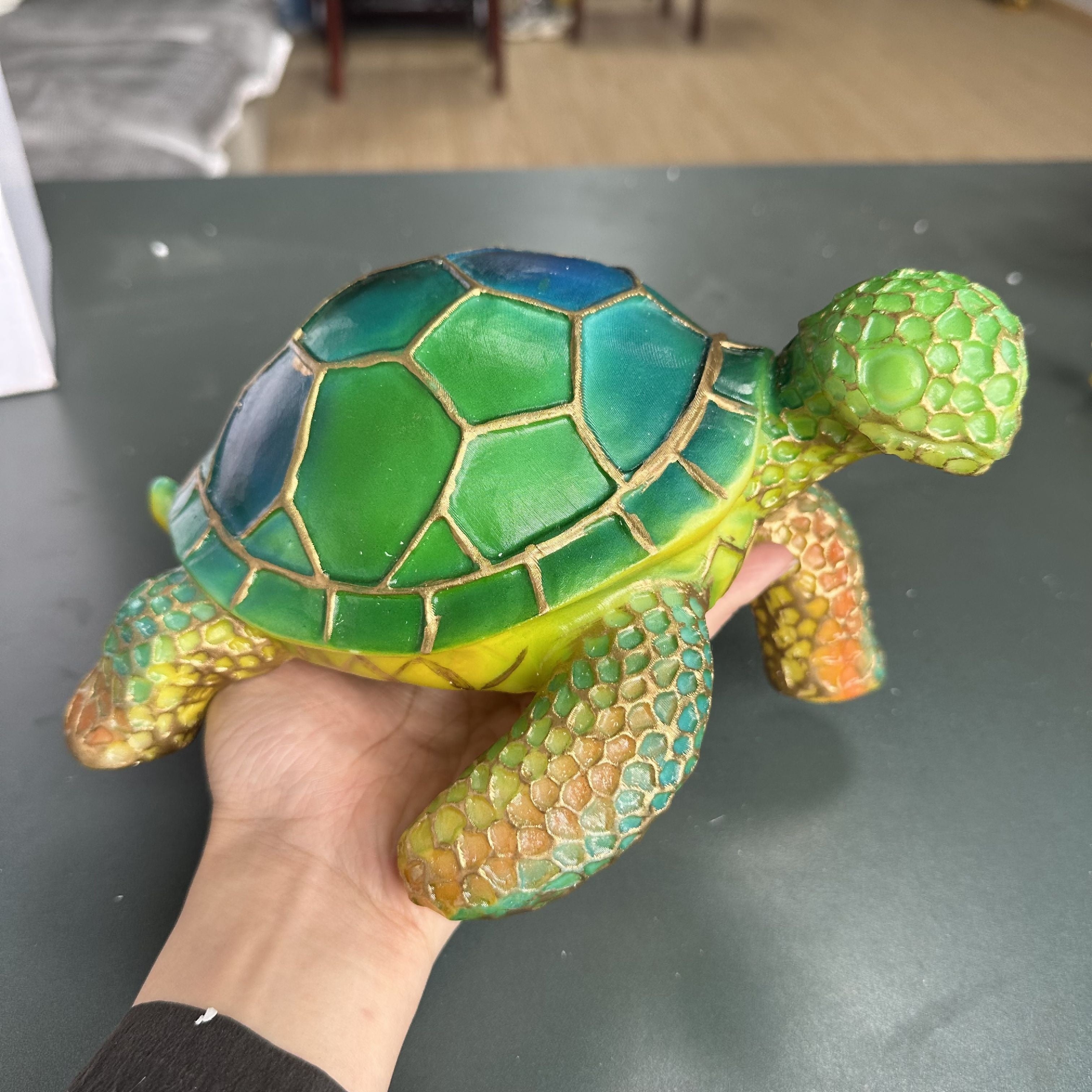 Charming Turtle LED Lamp - Cute Resin Animal Night Light with USB Plug, Perfect for Kids Bedroom, Desk, & Home Decor – Ideal Gift for Christmas & Special Occasions