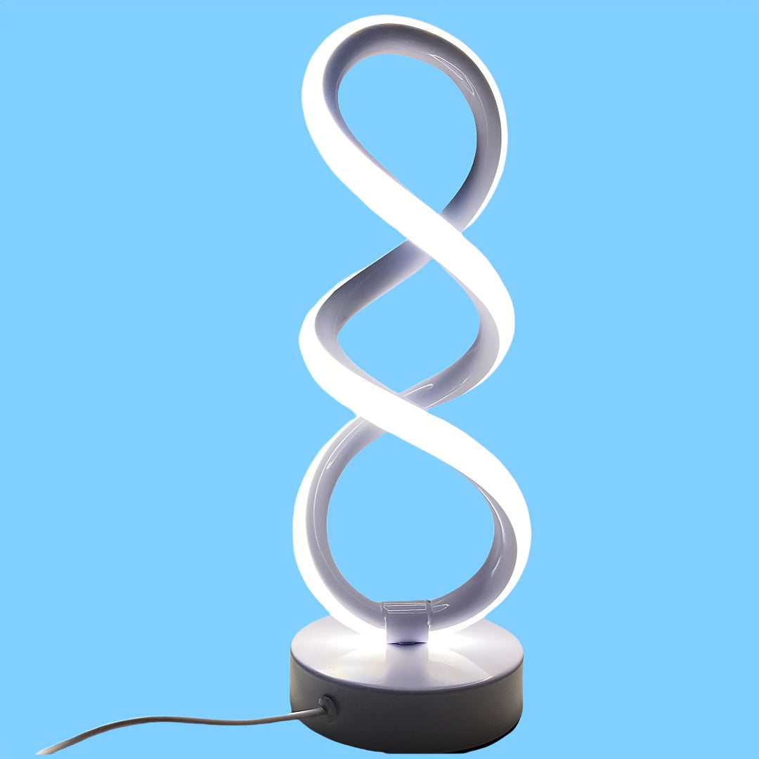 Modern Spiral LED Table Lamp, Dimmable Touch Control, 3200K Warm Light, Eye-Caring Design for Bedroom, Living Room, Office – Adjustable Brightness, Metal Base, Energy-Efficient FJORD