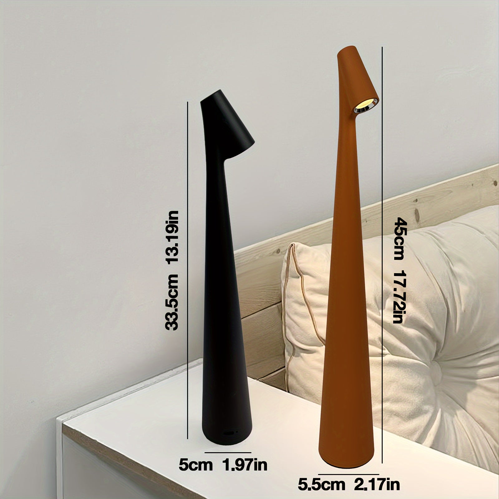 Rechargeable LED Desk Lamp - Dimmable Touch Control, Portable, Wireless, Matte Metal Finish - Perfect for Home Office & Bedroom, Ideal Gift for Design Lovers & Students FJORD