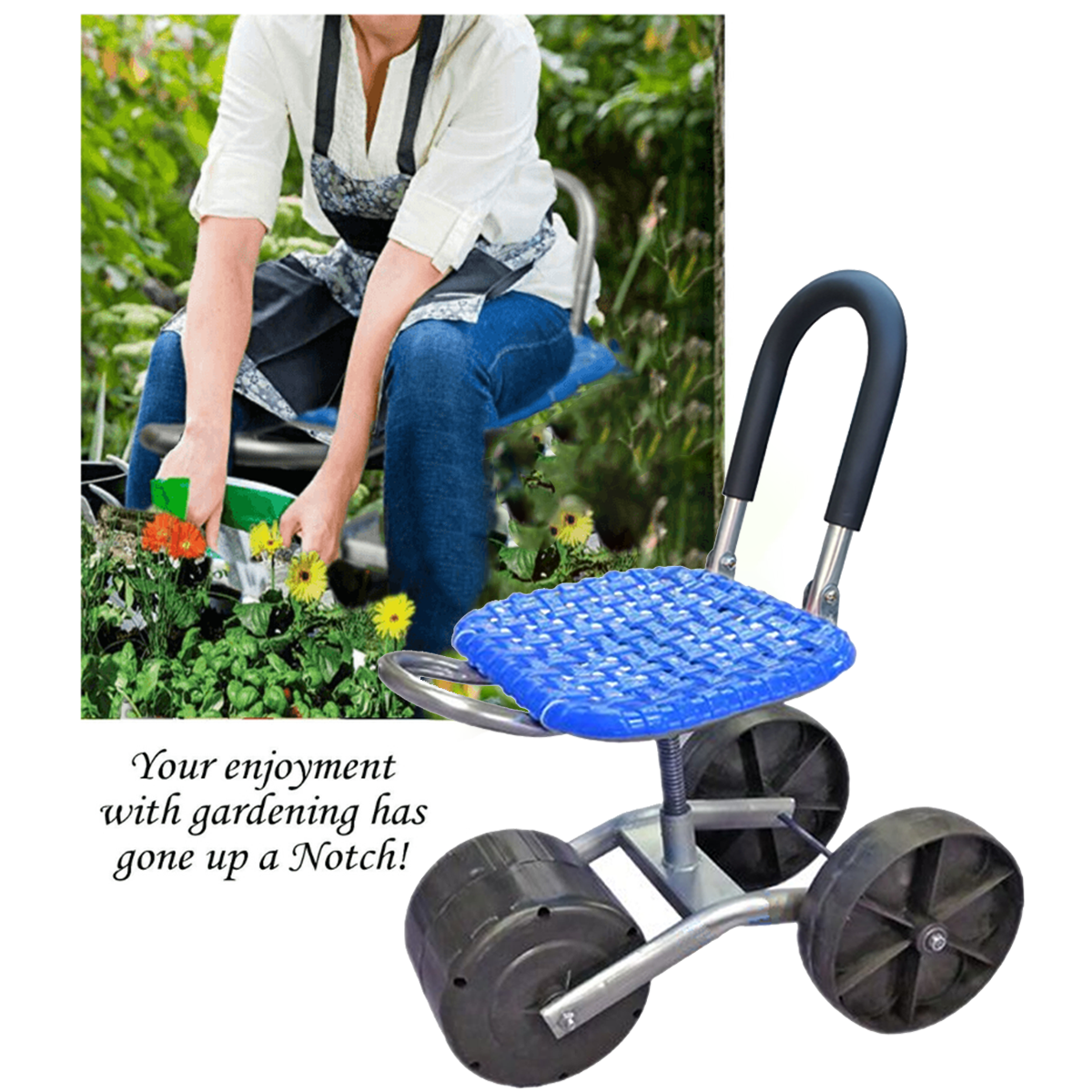 Height Adjustable 360° Rotating Gardening Seat – Ergonomic & Durable FJORD